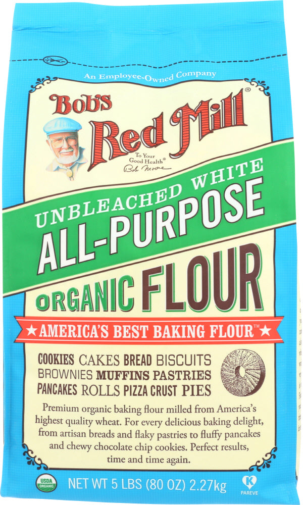 BOB'S RED MILL: Unbleached White All-Purpose Organic Flour, 5 lb - Vending Business Solutions