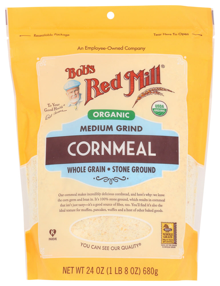 BOB'S RED MILL: Organic Medium Grind Cornmeal, 24 oz - Vending Business Solutions