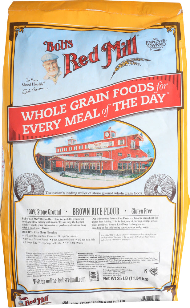 BOBS RED MILL: Brown Rice Flour, 25 lb - Vending Business Solutions