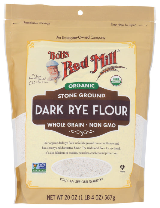 BOB'S RED MILL: Organic Dark Rye Flour, 20 oz - Vending Business Solutions