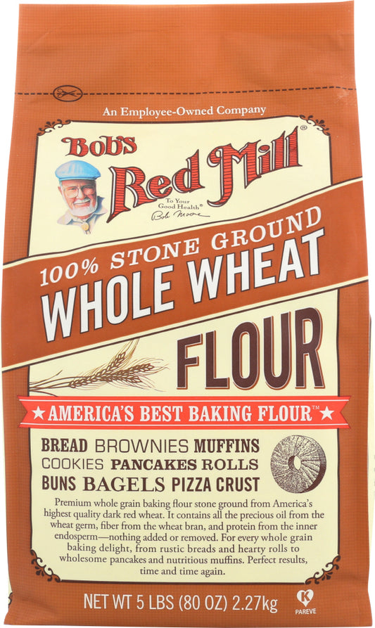 BOB'S RED MILL: Stone Ground Whole Wheat Flour, 5 lb - Vending Business Solutions
