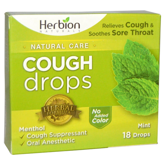 HERBION NATURALS: Cough Drops Mint,18 pc - Vending Business Solutions