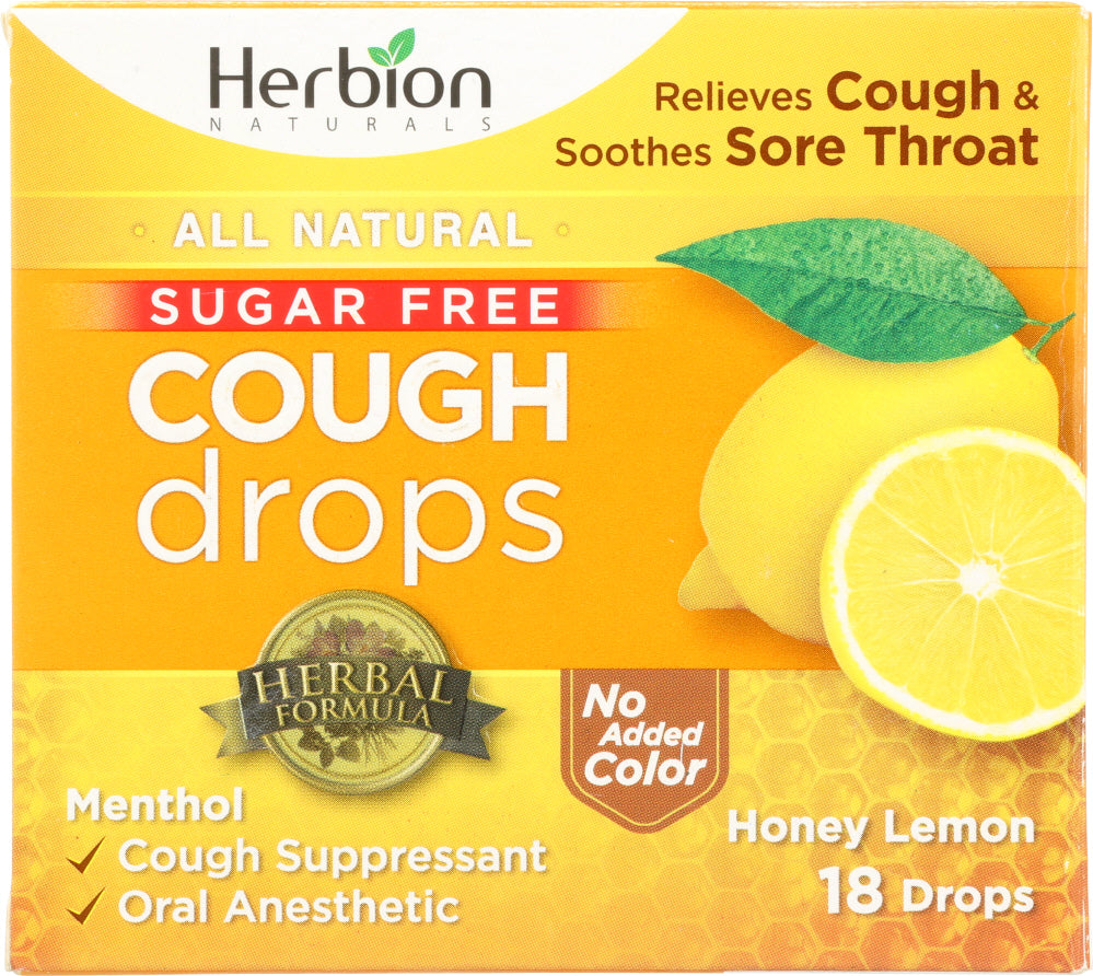 HERBION NATURALS: Cough Drops Honey Lemon No Sugar, 18 tb - Vending Business Solutions