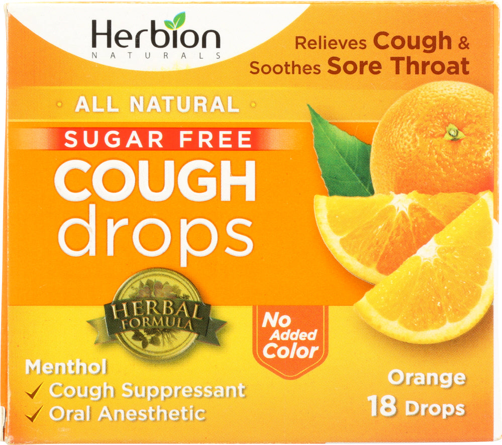 HERBION NATURALS: Cough Drops Orange No Sugar, 18 tb - Vending Business Solutions