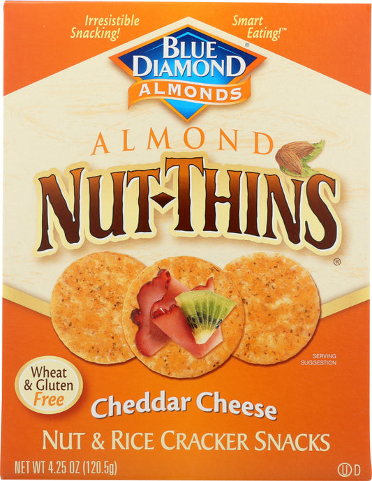BLUE DIAMOND: Almond Nut-Thins Cracker Snacks Cheddar Cheese, 4.25 oz - Vending Business Solutions