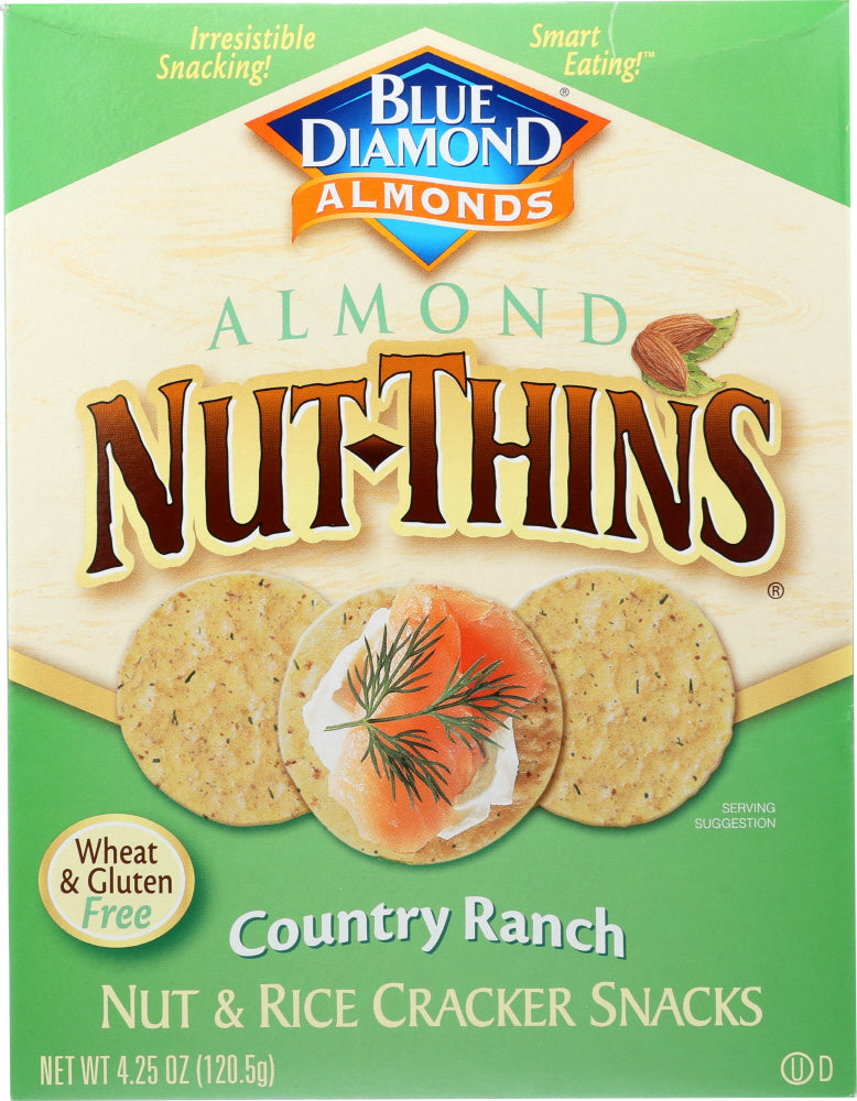 BLUE DIAMOND: Almond Nut-Thins Nut And Rice Cracker Snacks Country Ranch, 4.25 oz - Vending Business Solutions