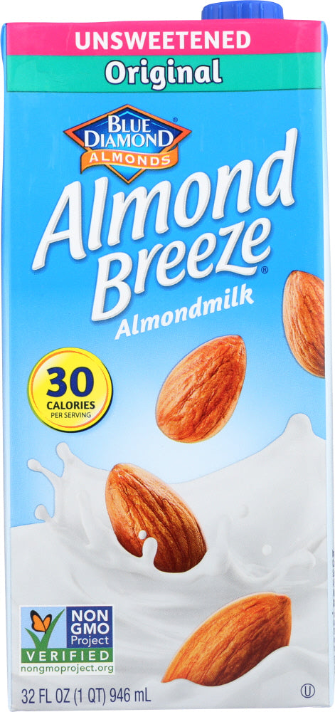 BLUE DIAMOND: Almond Breeze Original Unsweetened Almondmilk, 32 oz - Vending Business Solutions