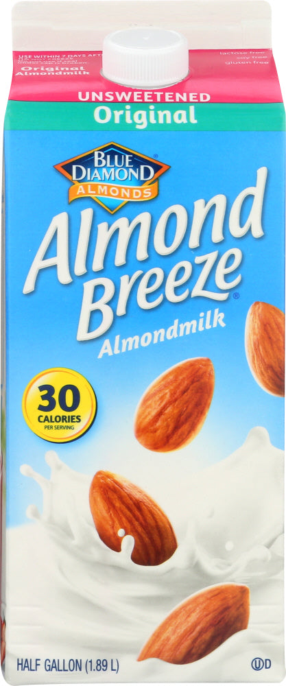 BLUE DIAMOND: Almond Breeze Almond Milk Original Unsweetened, 64 oz - Vending Business Solutions