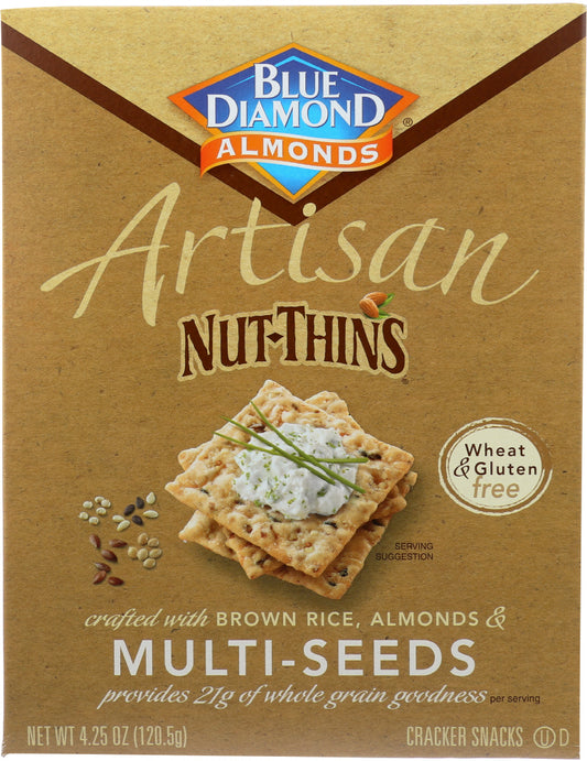 BLUE DIAMOND: Nut Thins Artisan With Almonds & Multiseeds, Wheat & Gluten Free, 4.25 oz - Vending Business Solutions