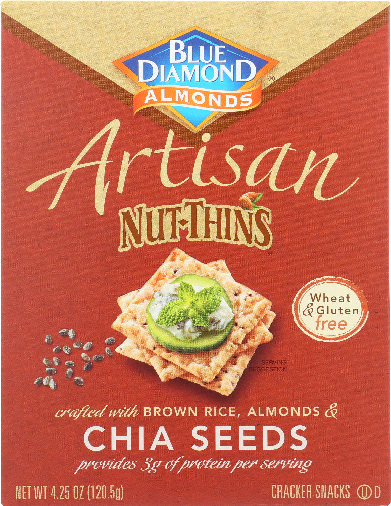 BLUE DIAMOND: Artisan Nut Thins Chia Seeds, 4.25 oz - Vending Business Solutions