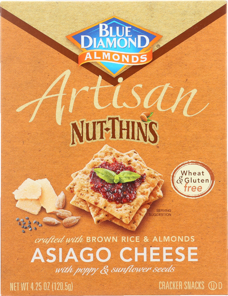 BLUE DIAMOND: Artisan Nut Thins Asiago Cheese, 4.25 oz - Vending Business Solutions
