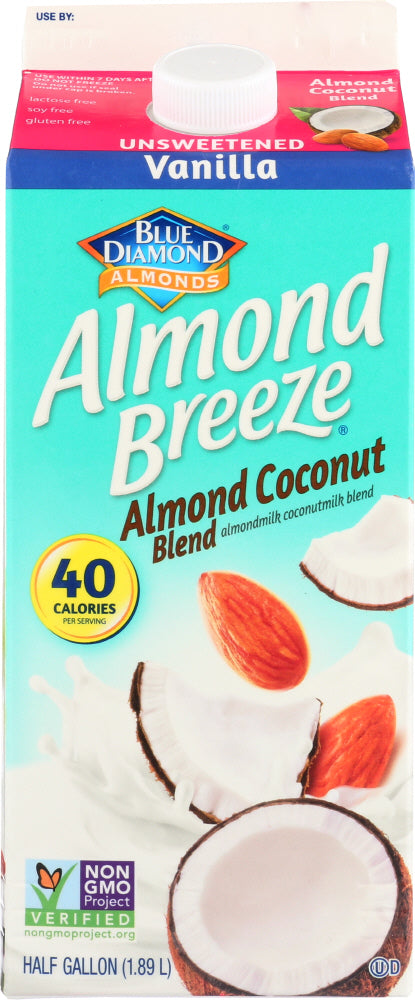 BLUE DIAMOND: Almond Breeze Coconut Blend Vanilla Unsweetened, 64 oz - Vending Business Solutions