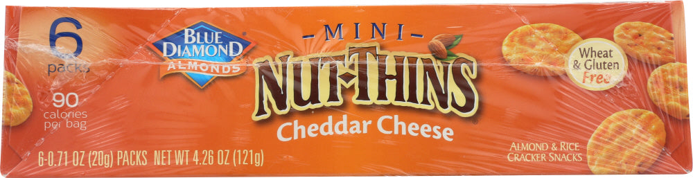 BLUE DIAMOND: Cheddar Cheese Nut Thins Mini, 4.26 oz - Vending Business Solutions