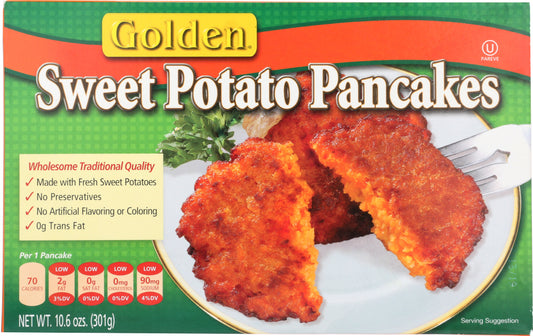 GOLDEN: Sweet Potato Pancakes 8 Packs, 10.6 oz - Vending Business Solutions