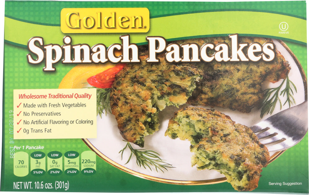 GOLDEN: Pancake Potato Spinach 8 Count, 10.6 oz - Vending Business Solutions