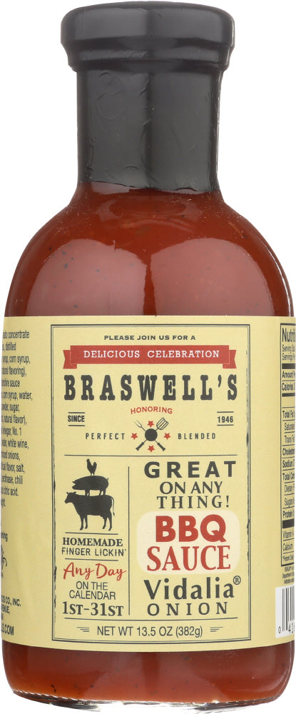 BRASWELL: Sauce BBQ Vidalia Onion, 13.5 oz - Vending Business Solutions