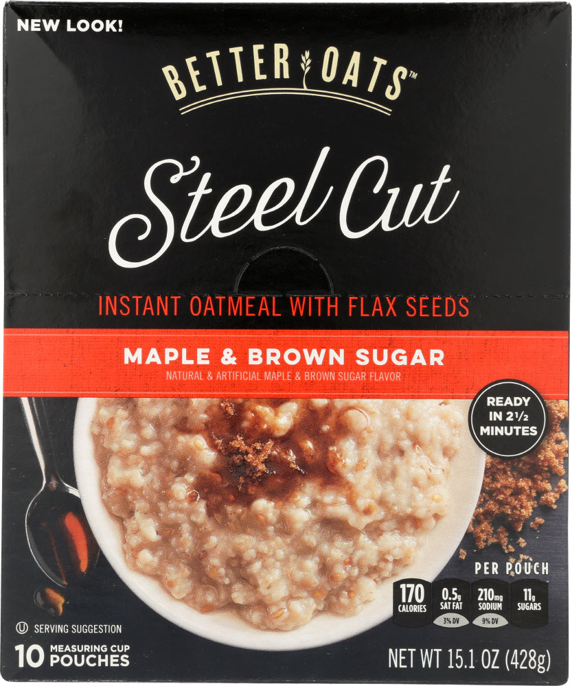 BETTER OATS: Oatmeal Steel Cut Maple & Brown Sugar, 15.1 oz - Vending Business Solutions