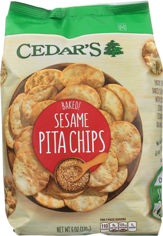 CEDARS: Sesame Pita Chips 6 Oz - Vending Business Solutions