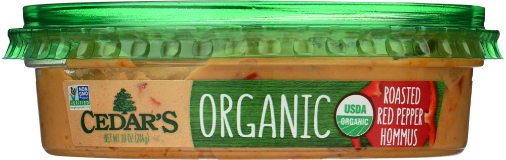 CEDAR'S: Organic Roasted Red Pepper Hommus with Toppings, 10 oz - Vending Business Solutions
