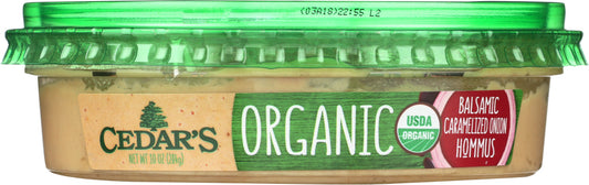 CEDAR'S: Organic Balsamic Caramelized Onion Hommus with Toppings, 10 oz - Vending Business Solutions