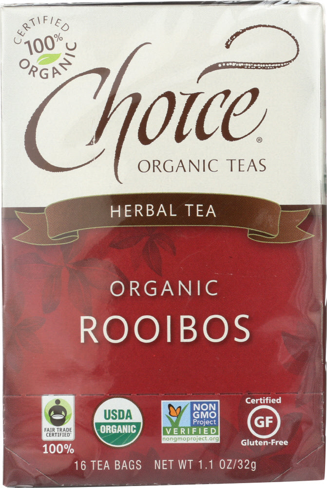 CHOICE ORGANIC TEAS: Organic Rooibos Herbal Tea 16 Tea Bags, 1.27 Oz - Vending Business Solutions