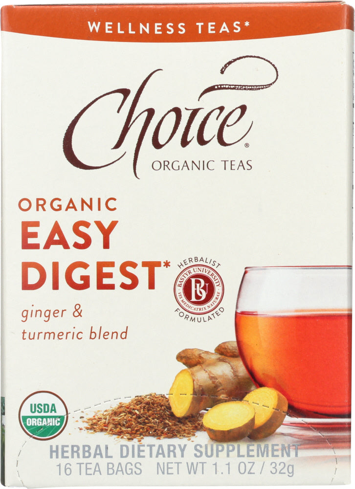 CHOICE TEA: Organic Easy Digest Wellness Tea 16 Tea Bags, 1.1 oz - Vending Business Solutions