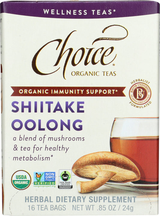 CHOICE TEA: Shiitake Oolong Mushroom Organic, 16 bg - Vending Business Solutions
