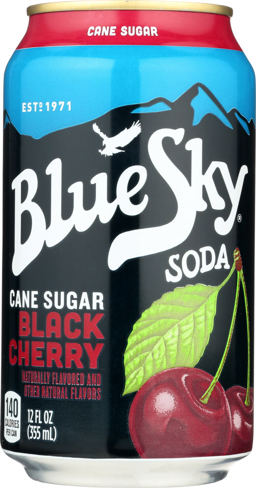 BLUE SKY: Cane Sugar Soda Black Cherry 6-12oz, 72 oz - Vending Business Solutions