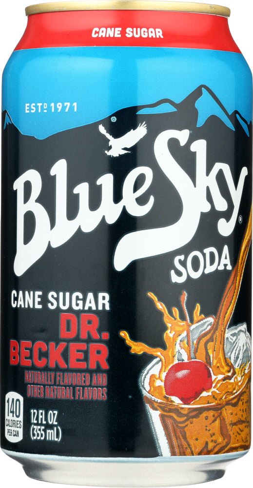 BLUE SKY: Cane Sugar Soda Dr Becker 6-12oz, 72 oz - Vending Business Solutions