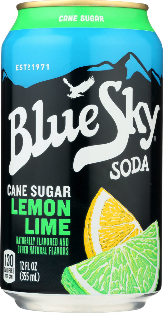 BLUE SKY: Cane Sugar Soda Lemon Lime 6-12oz, 72 oz - Vending Business Solutions