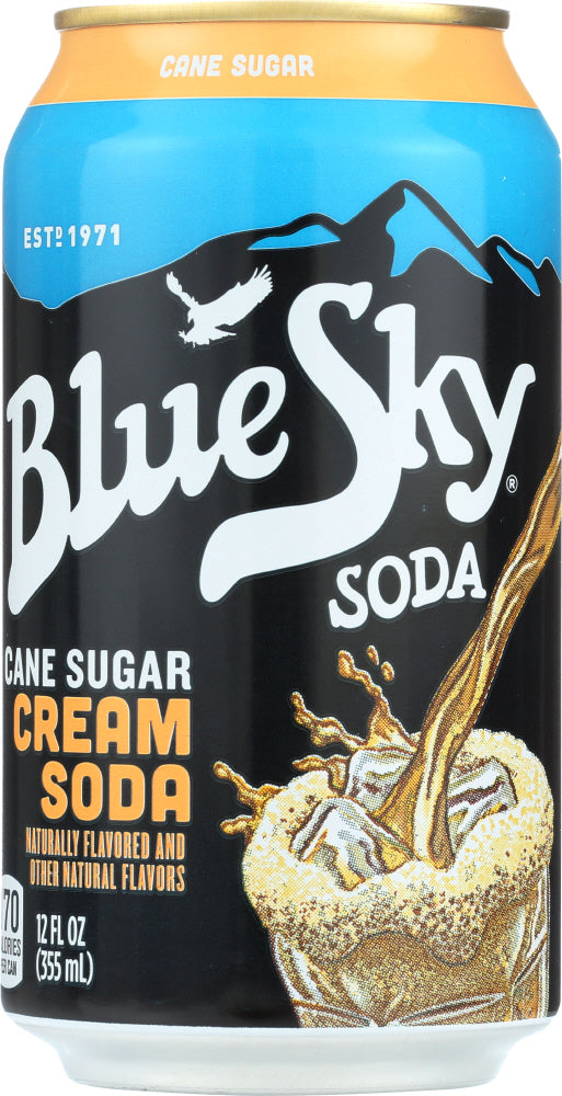 BLUE SKY: Cane Sugar Cream Soda 6-12oz, 72 oz - Vending Business Solutions