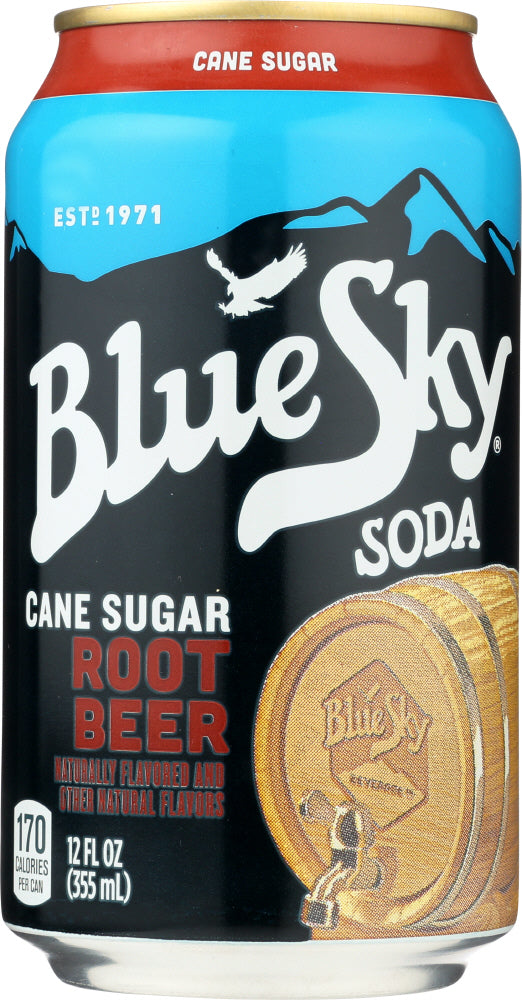 BLUE SKY: Cane Sugar Soda Root Beer 6-12oz, 72 oz - Vending Business Solutions