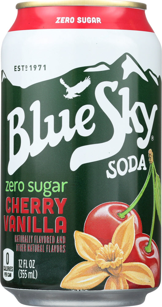 BLUE SKY: Zero Sugar Soda Cherry Vanilla 6-12oz, 72 oz - Vending Business Solutions