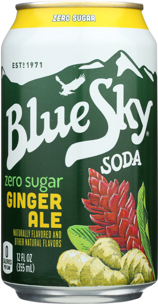BLUE SKY: Zero Sugar Soda Ginger Ale 6-12oz, 72 oz - Vending Business Solutions