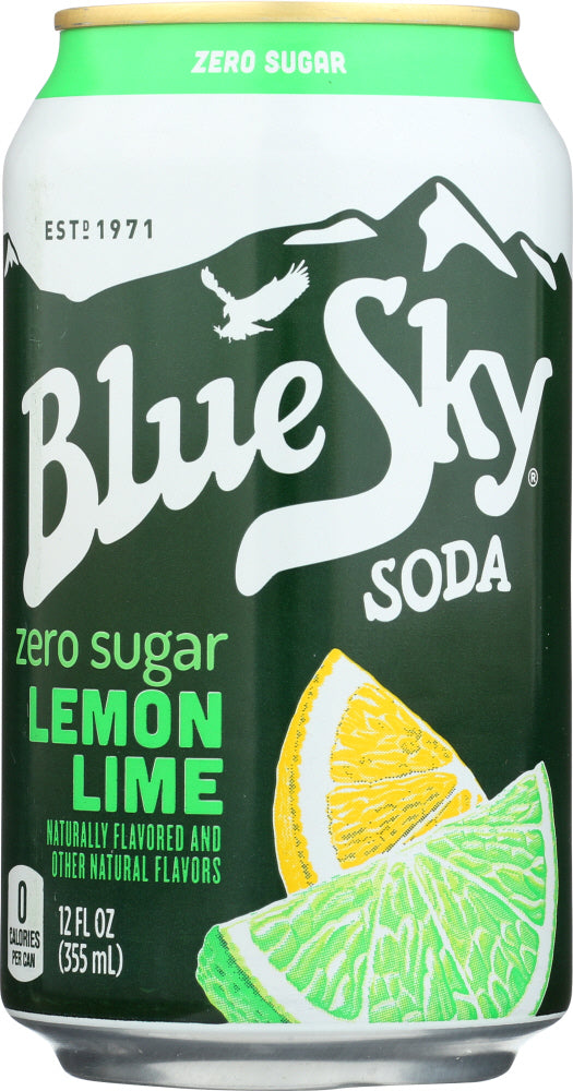 BLUE SKY: Zero Sugar Soda Lemon Lime 6-12oz, 72 oz - Vending Business Solutions