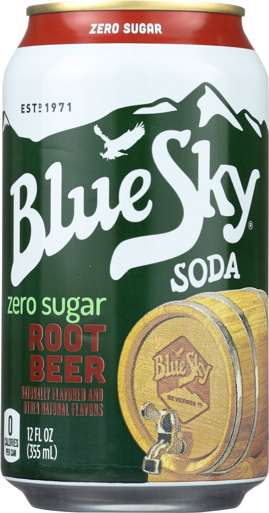 BLUE SKY: Zero Sugar Soda Root Beer 6-12oz, 72 oz - Vending Business Solutions