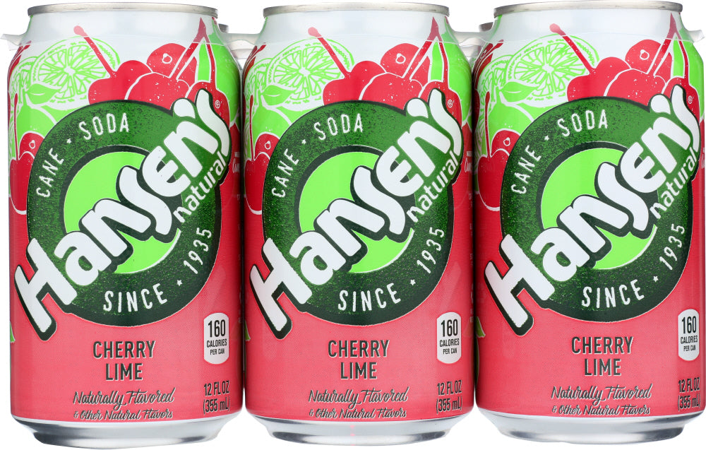 HANSEN: Cane Soda Cherry Lime 6-12oz, 72 oz - Vending Business Solutions