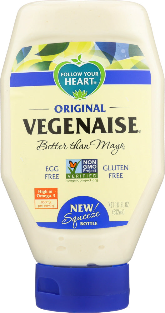 FOLLOW YOUR HEART: Original Vegenaise Squeeze Bottle, 18 oz - Vending Business Solutions