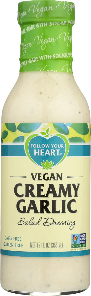 FOLLOW YOUR HEART: Vegan Creamy Garlic Salad Dressing, 12 oz - Vending Business Solutions