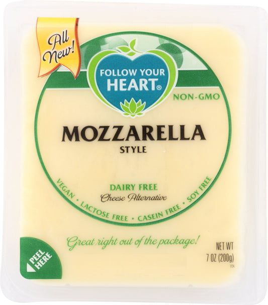 FOLLOW YOUR HEART: Mozzarella Style Cheese Alternative Block, 7 oz - Vending Business Solutions