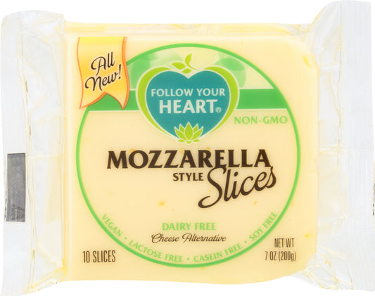 FOLLOW YOUR HEART: Mozzarella Style Cheese Alternative Slices, 7 oz - Vending Business Solutions