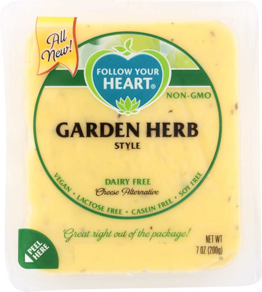 FOLLOW YOUR HEART: Garden Herb Style Block Cheese Alternative, 7 oz - Vending Business Solutions