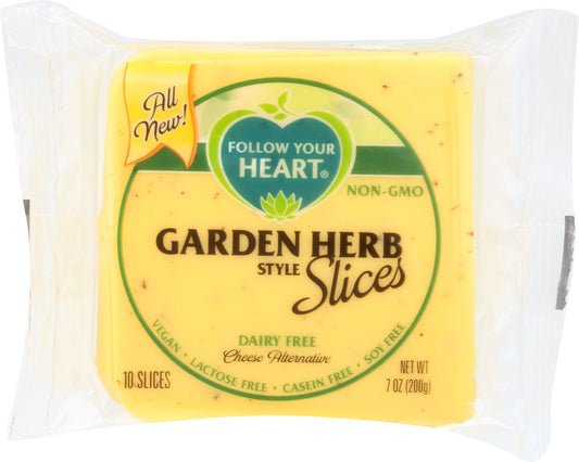 FOLLOW YOUR HEART: Garden Herb Style Cheese Alternative Slices, 7 oz - Vending Business Solutions