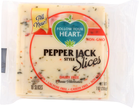 FOLLOW YOUR HEART: Pepper Jack Style Cheese Alternative Slices, 7 oz - Vending Business Solutions