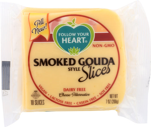 FOLLOW YOUR HEART: Smoked Gouda Style Slices Cheese Alternative, 7 oz - Vending Business Solutions