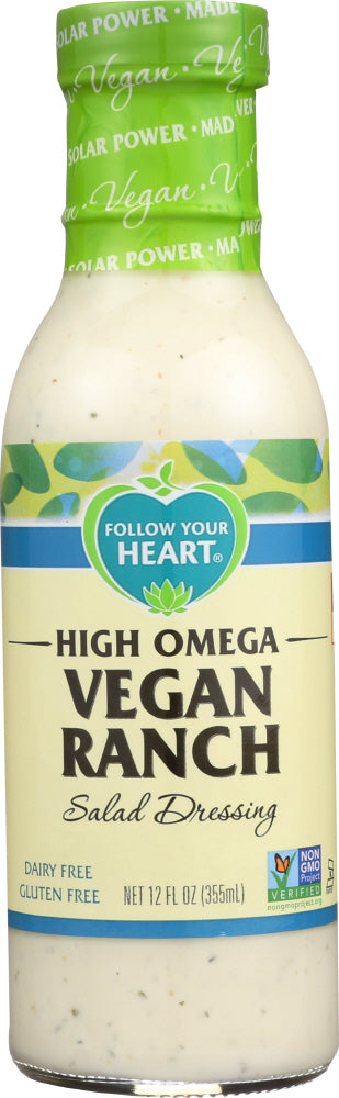 FOLLOW YOUR HEART: High Omega Vegan Ranch Salad Dressing, 12 Oz - Vending Business Solutions