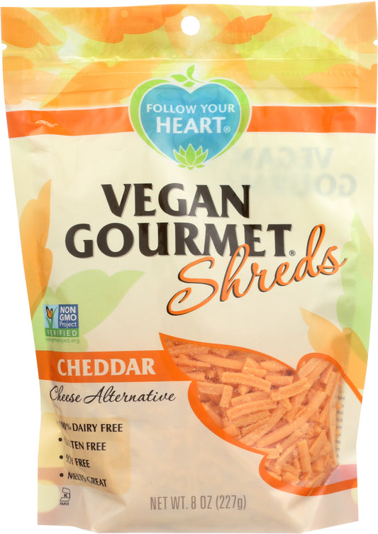 FOLLOW YOUR HEART: Cheddar Cheese Alternative Shreds, 8 oz - Vending Business Solutions