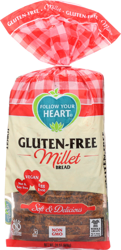 FOLLOW YOUR HEART: Gluten-Free Millet Bread, 24 oz - Vending Business Solutions