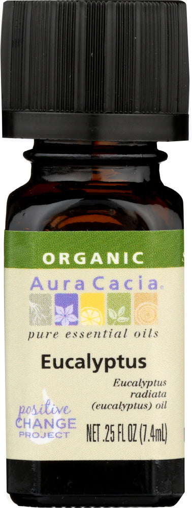 Aura Cacia Organic Eucalyptus Essential Oil, 0.25 Oz - Vending Business Solutions