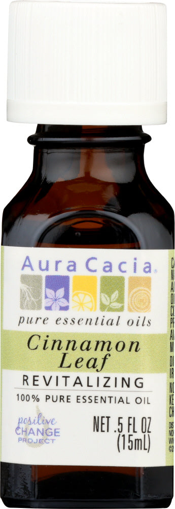 AURA CACIA: 100% Pure Essential Oil Cinnamon Leaf, 0.5 Oz - Vending Business Solutions